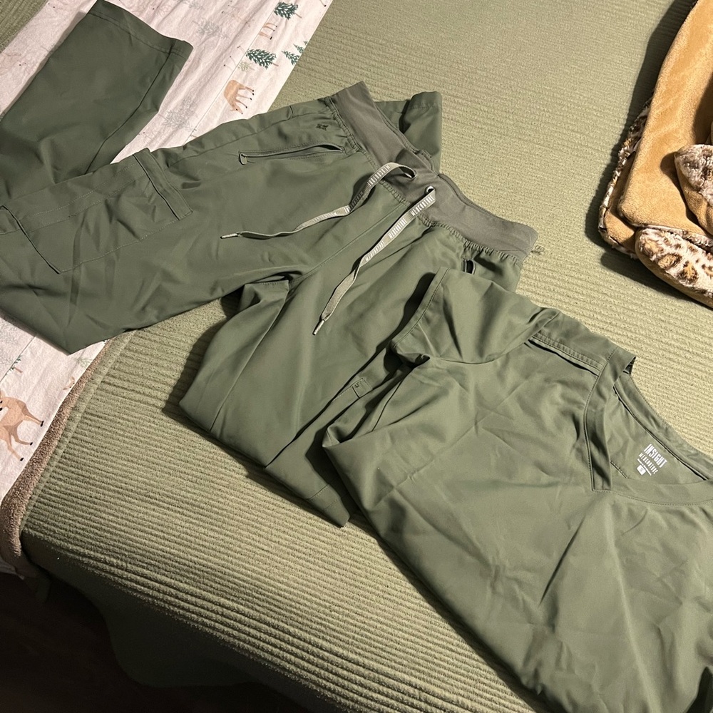 Size small medcouture Olive green scrub set
